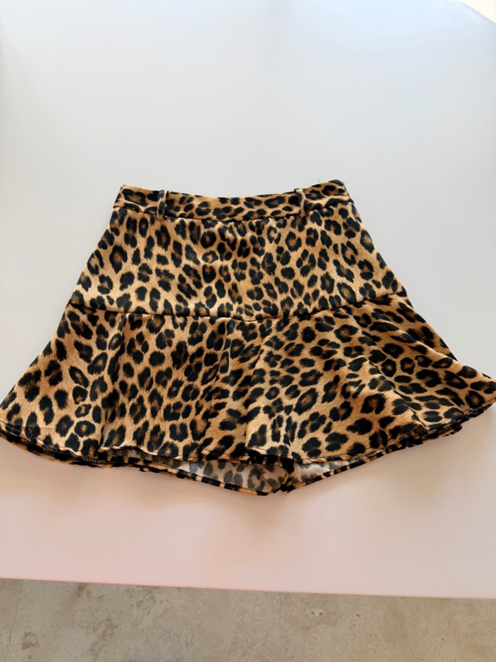 Zara Leopard Tiered Skort in Tan and Black